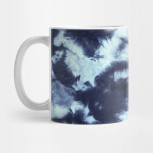 Dark Blue Splotchey Tie Dye Batik Wax Tie Die Print Mug